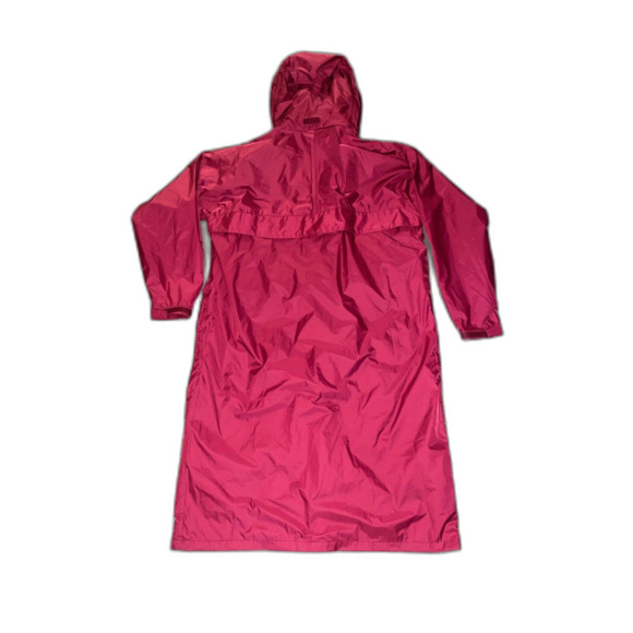 Vintage L.L. Bean Rain Jacket Trench Coat Nylon Women's Size L Regular Red - Picture 8 of 8